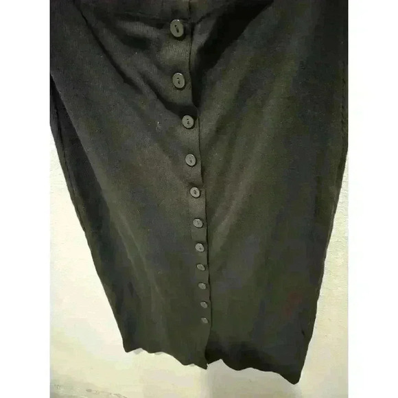 7 For All Mankind Women's Black Bodycon Midi Dress Size S Short Sleeve - Picture 5 of 10